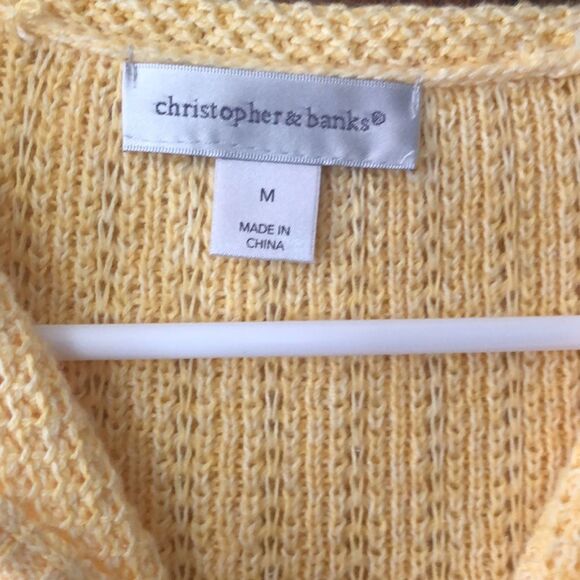 Christopher & Banks Powder Yellow Sleeveless Sweater Vest Sz Medium Pastel Girl - Picture 2 of 4